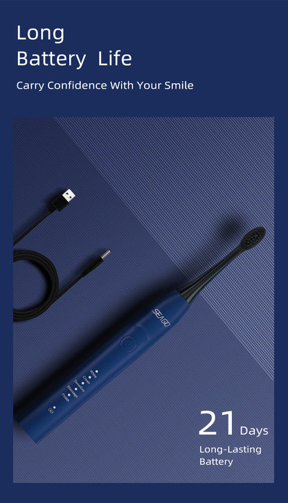 Seago SG-540 Electric Toothbrush, Sonic Vibration Five-mode Power Toothbrushes Rechargeable for Adult Children, Soft Hair Electric Toothbrush