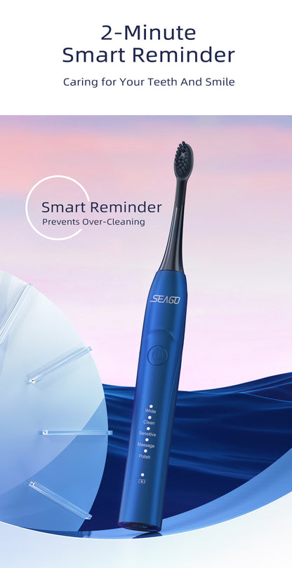 Seago SG-540 Electric Toothbrush, Sonic Vibration Five-mode Power Toothbrushes Rechargeable for Adult Children, Soft Hair Electric Toothbrush