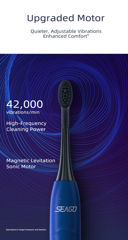 Seago SG-540 Electric Toothbrush, Sonic Vibration Five-mode Power Toothbrushes Rechargeable for Adult Children, Soft Hair Electric Toothbrush