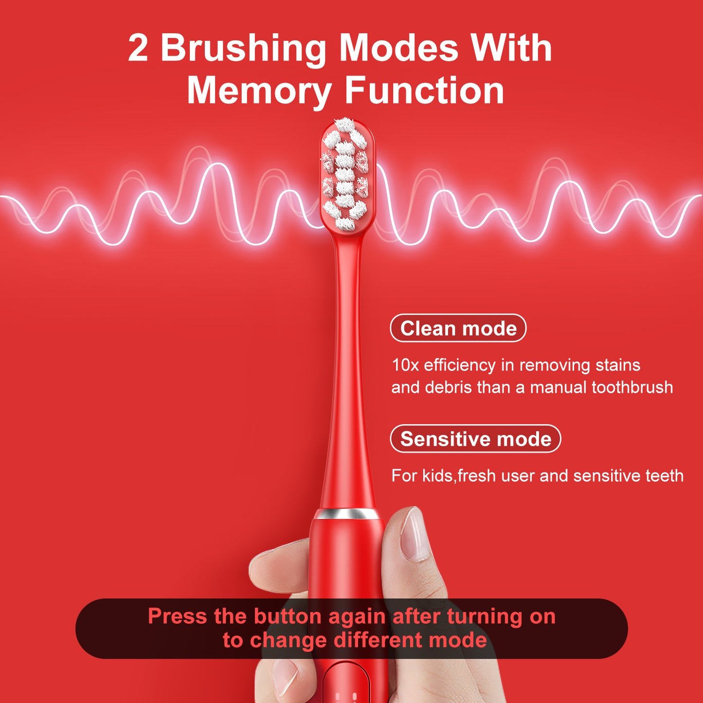 Seago SG-XF6 Electric Toothbrush, Sonic Vibration two-mode Power Toothbrushes for Adult Children, Soft Hair Electric Toothbrush