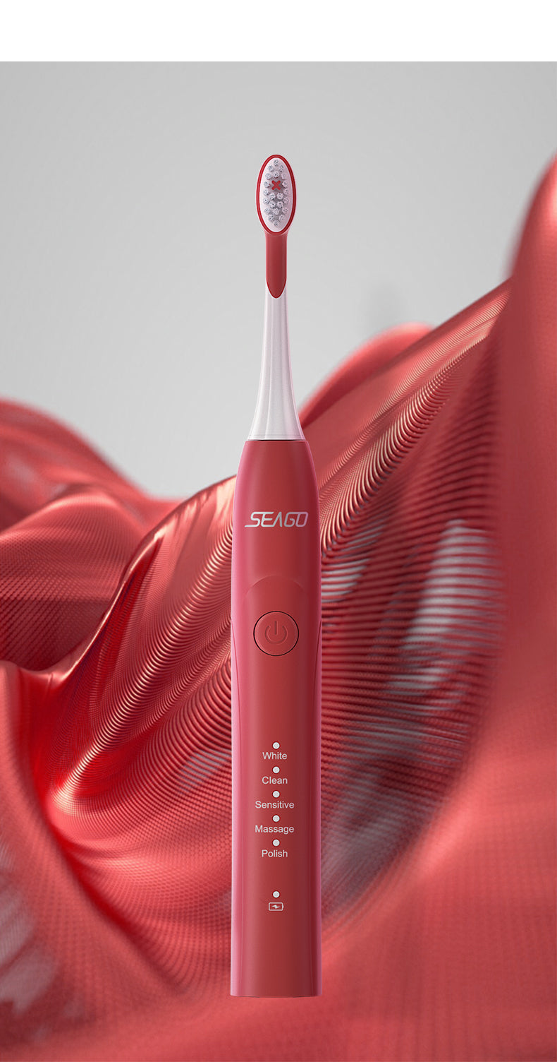 Seago SG-540 Electric Toothbrush, Sonic Vibration Five-mode Power Toothbrushes Rechargeable for Adult Children, Soft Hair Electric Toothbrush