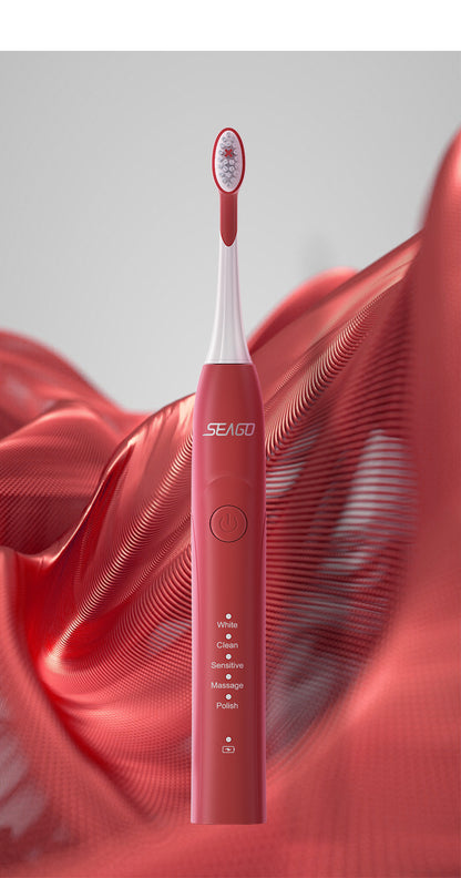 Seago SG-540 Electric Toothbrush, Sonic Vibration Five-mode Power Toothbrushes Rechargeable for Adult Children, Soft Hair Electric Toothbrush