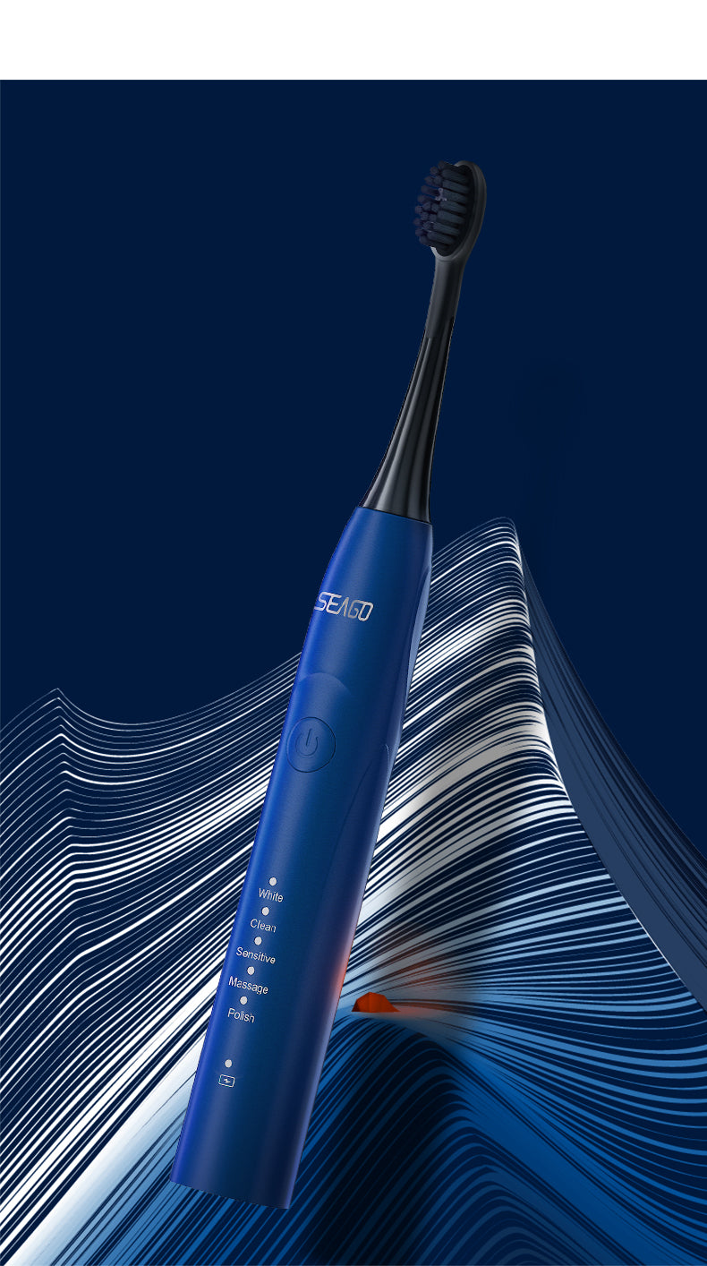 Seago SG-540 Electric Toothbrush, Sonic Vibration Five-mode Power Toothbrushes Rechargeable for Adult Children, Soft Hair Electric Toothbrush