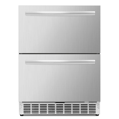ICEJUNGLE 24 inch Undercounter Refrigerator, Outdoor Fridge for Patio, Wine and Beverage Refrigerator, Drawer Refrigerator Under Counter Fridge Ideal for Home and Commercial
