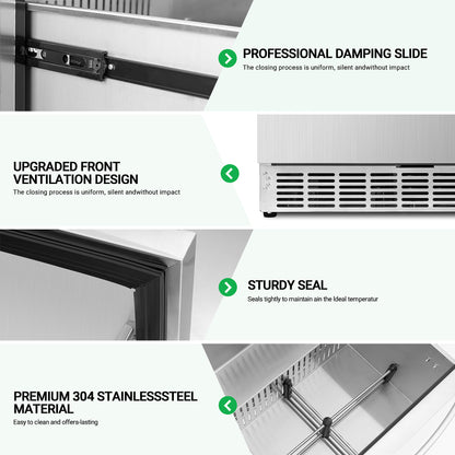 ICEJUNGLE 24 inch Undercounter Refrigerator, Outdoor Fridge for Patio, Wine and Beverage Refrigerator, Drawer Refrigerator Under Counter Fridge Ideal for Home and Commercial