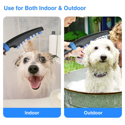 RAINOVO Dog Shower Attachment: Pet Shower Sprayer Attachment with Long Hose Dog Shower Head Attachment for Dog Bathing and Cleaning, Black